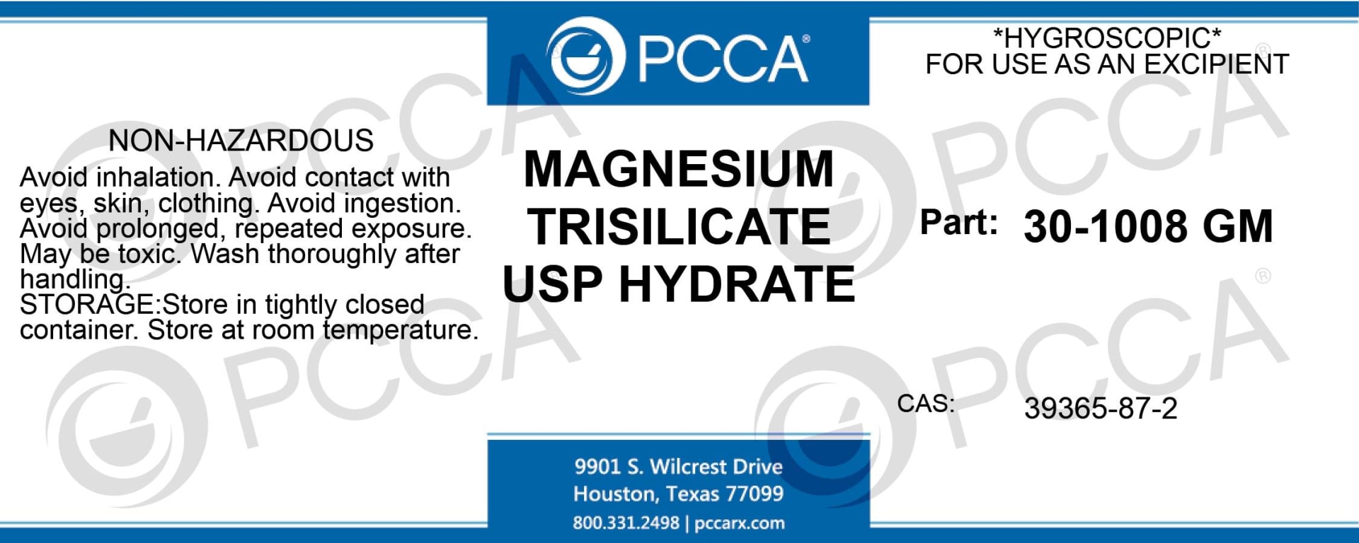 MAGNESIUM TRISILICATE USP HYDRATE PCCA