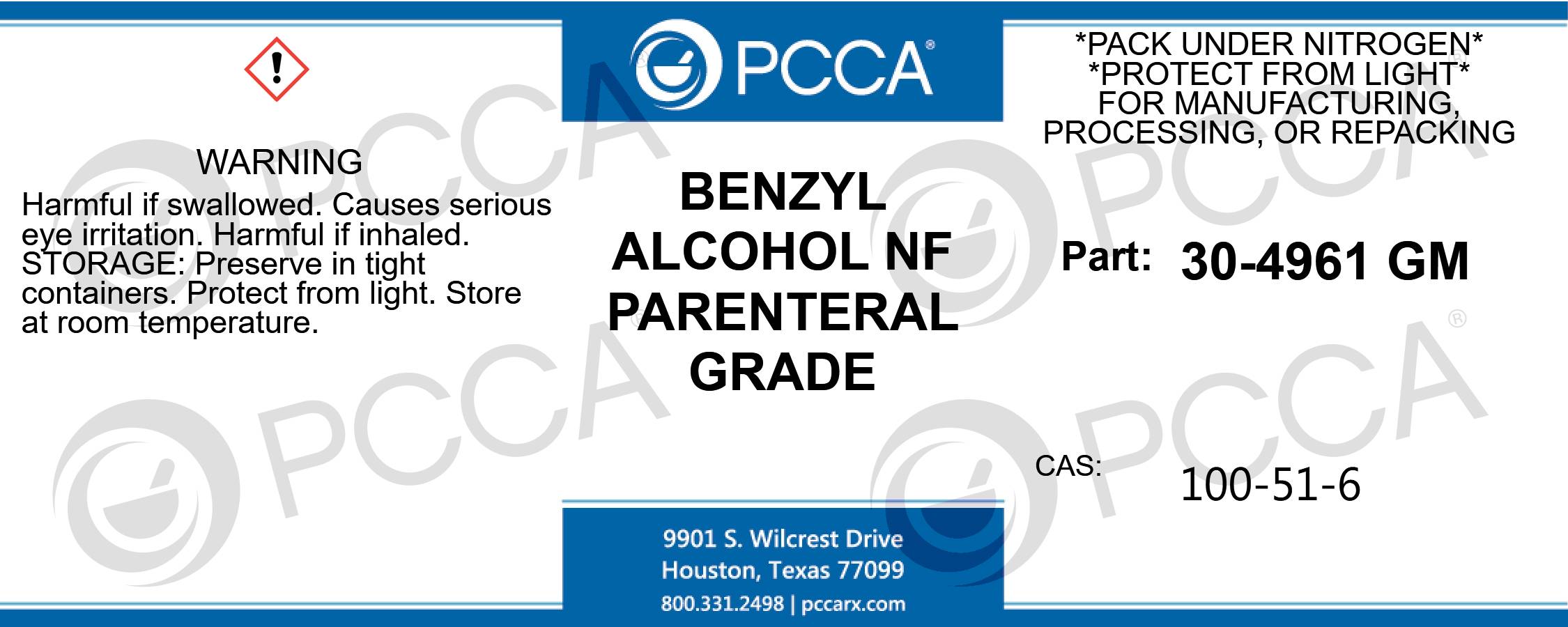 BENZYL ALCOHOL NF PARENTERAL GRADE - PCCA