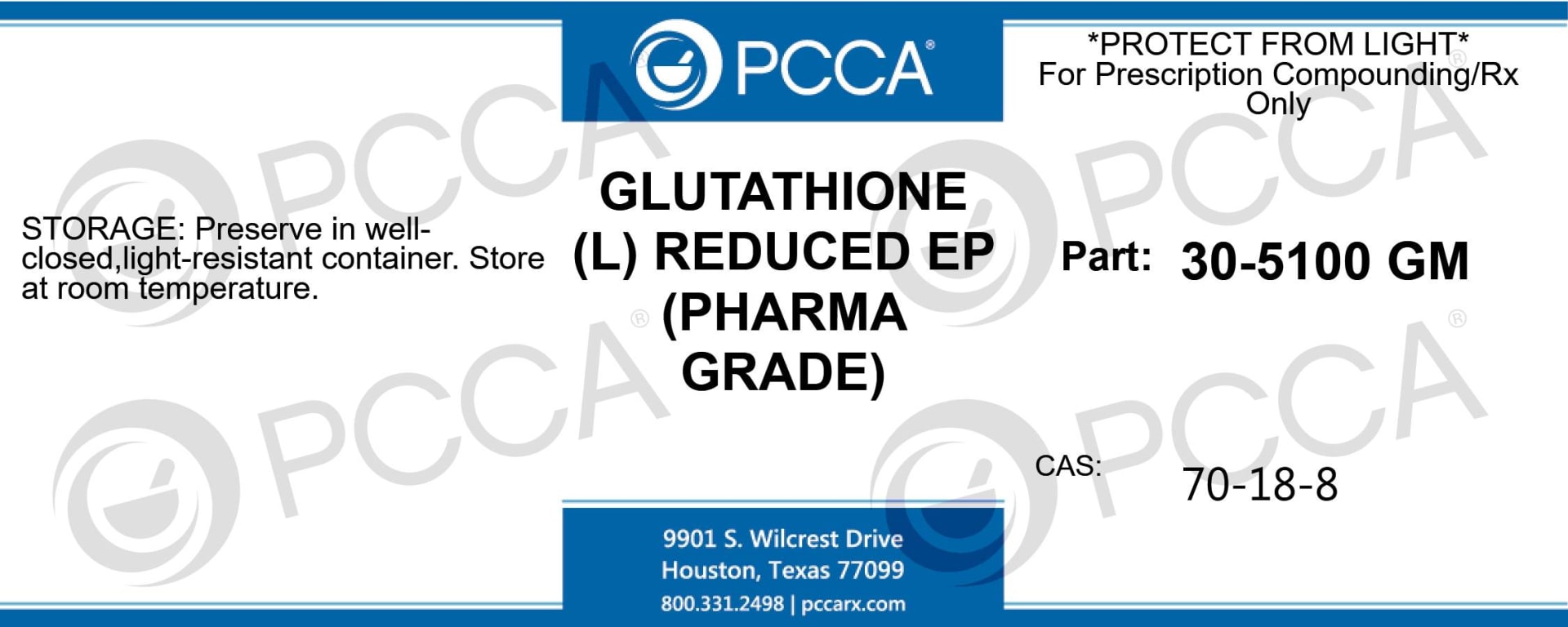 GLUTATHIONE (L) REDUCED EP (PHARMA GRADE) - PCCA GLUTATHIONE (L) REDUCED EP (PHARMA GRADE) - PCCA