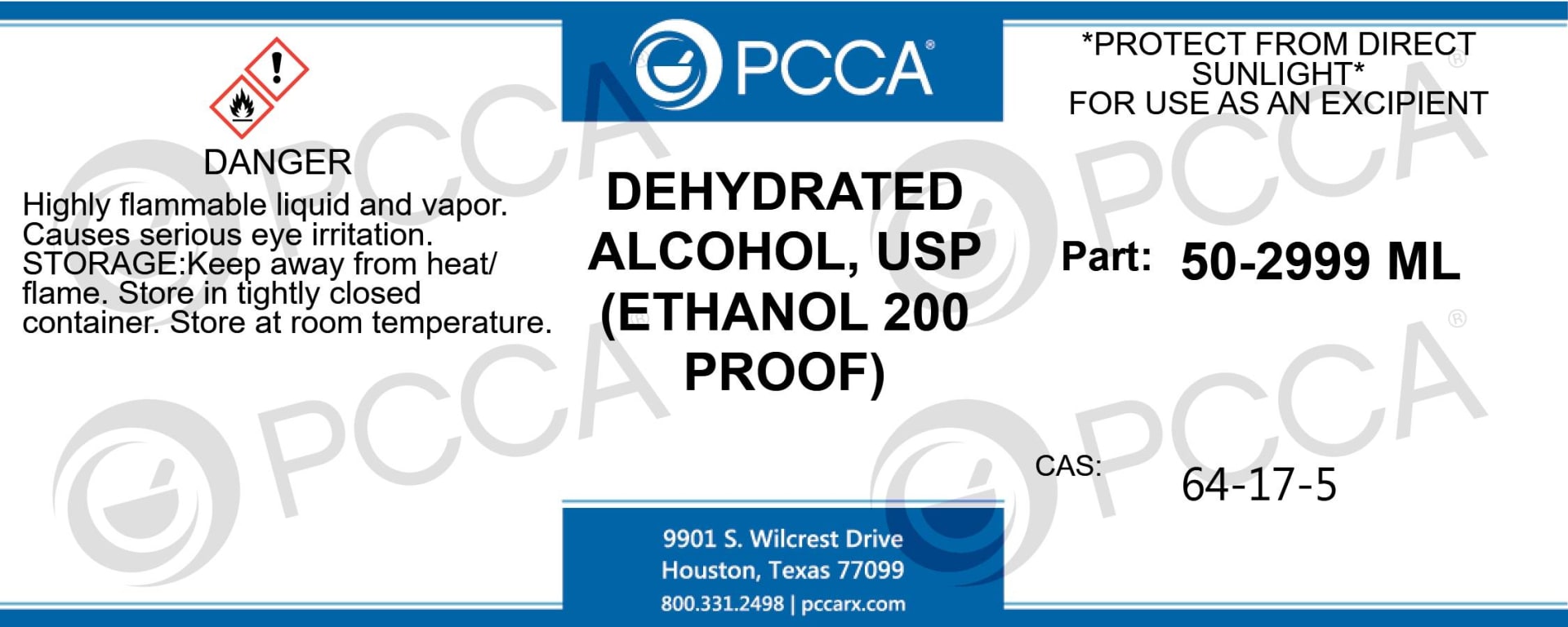 DEHYDRATED ALCOHOL, USP (ETHANOL 200 PROOF) - PCCA