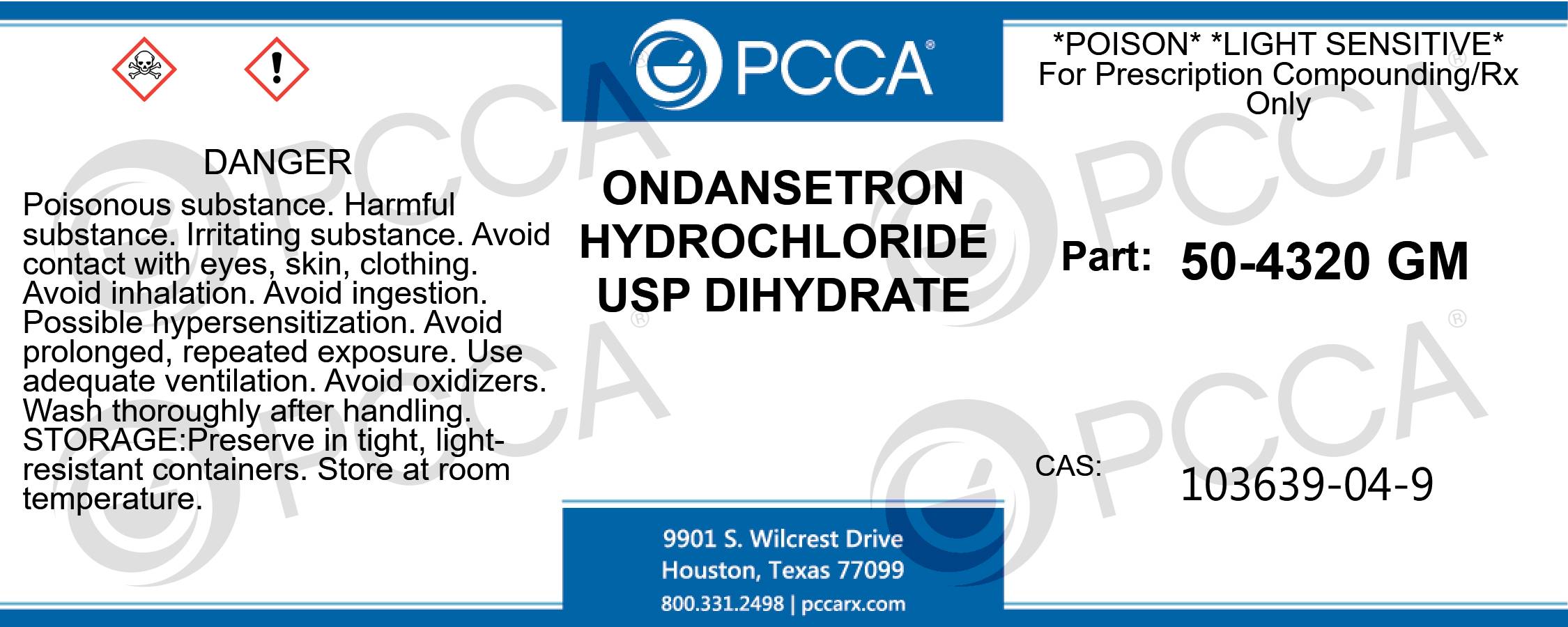 ONDANSETRON HYDROCHLORIDE USP DIHYDRATE PCCA   50 4320 Web Hou 1 