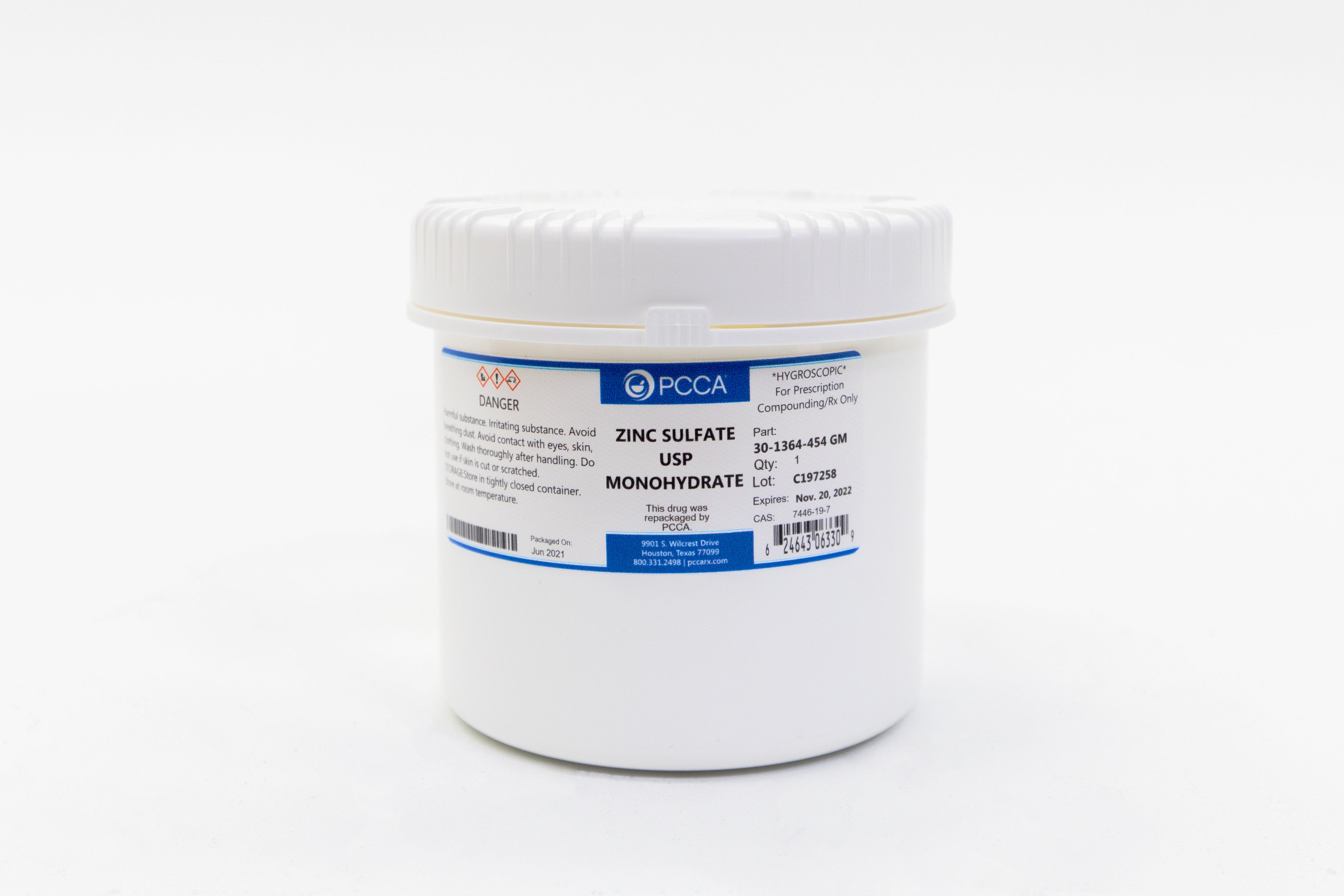 ZINC SULFATE USP MONOHYDRATE PCCA